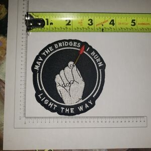 Black and White Embroidered Art Patch